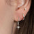 3 Piece Fashion Stainless Steel Round Star Drop Earrings Set