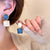 Women's Asymmetry Water Ripple Square Dangle Earrings