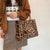 Women's Chic Winter Faux Fur Shoulder Bag with Cow Pattern