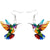Colorful Hummingbird Necklace and Earrings Jewelry Set