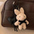 Playful Plush Rabbit Stuffed Keyring Backpack Pendant