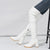 Women’s Glossy Pleated Patent Leather Over-the-Knee Boots
