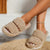 Fuzzy Warm Plush Open Toe Indoor Slippers for Women