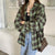 Women's Long Sleeve Collared Button Up Oversized Plaid Flannel Shirt
