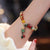 Women's Colorful Beaded Bracelet with Lily Of The Valley Flower Charm