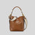 Classy Wide Strap PU Leather Shoulder Crossbody Bucket Bag