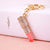 Rhinestone Decor Lipstick Shaped Bag Pendant Keychain