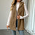 Women's Double-Sided Fleece Button-Up Hooded Cardigan Vest