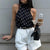 Women's Polka Dot Halter Tank Top Sleeveless Summer Top