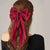 Women's Oversized Pure Color Satin Hair Bow Clips