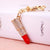 Rhinestone Decor Lipstick Shaped Bag Pendant Keychain