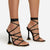 Women's Strappy Lace-Up High Heel Sandals with Square Toe Elegance
