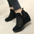 Cut-out Style Ankle High with Wedge Heel Boots