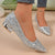 Women's Glittering Sequin Pointed-Toe Low Heel Pumps Shoes