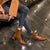 Women's Classic Pointed Toe Style Boots with Buckle Detail