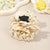 Polka Dot Pattern Fabric Rose Flower Hair Claw Clips for Women