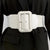 Elastic Solid Color Women's Wide Belt with Square Buckle