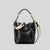 Classy Wide Strap PU Leather Shoulder Crossbody Bucket Bag