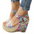 Women's Floral Design Wedge Heel Open Toe Slip-On Sandals