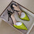 Unique Spiked Neon Yellow Pointed Toe High Heel Shoes with Ankle Straps