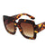 Summer Must-Have Oversized Square Gradient Leopard Sunglasses