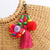 Colorful Boho Style Wooden Beads Keychains with Fluffy Pompom