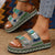 Women's Summer Slippers with Double Buckle and Rhinestone Decoration