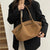 Leopard Print PU Leather Shoulder Tote Bag for Work & Travel
