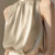 Lustrous Sleeveless Turtleneck Summer Party Blouses for Women