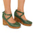 Vintage Women's Crisscross Ankle Strap Platform Wedge Heels