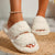 Fuzzy Warm Plush Open Toe Indoor Slippers for Women