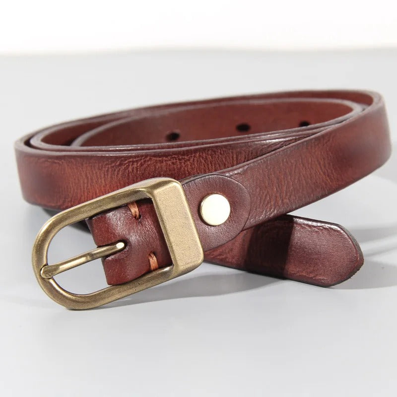 小物 Cow Hide Leather Narrow Belt Cow Hide Leather Narrow Belt