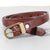 Women's Narrow Cowhide Belt with Retro Vintage Appeal