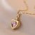 Zircon Valentine Love Heart Pendant Necklaces for Women