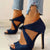 Sassy Women's Peep Toe High Heel Sandals with Lace-Up Detail