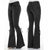 High-waist Vintage Flare Denim Pants with Side Lace-up Bow Detail
