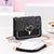 Sparkling Glitter Crossbody Bag with Heart Buckle and Gold Chain