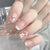Easy to Apply Flower and Butterfly Patterns Short Press-On Nails