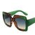 Summer Must-Have Oversized Square Gradient Leopard Sunglasses