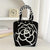 Camellia Flower Design Handbags with Houndstooth Handles