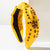 Autumn-Inspired Knotted Fabric Headband Embellished with Rhinestones
