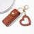 Portable PU Leather Lipstick Protective Keychain Holder with Mirror