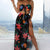3 Pieces Floral Print High Waist Swimsuit with Beach Skirt