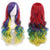 Multi-Colored Ombre Rainbow Wigs with Lush Curls and Bangs