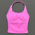 Solid Color Padded Activewear Halter Top for Women
