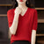Casual Slim Fit Stripe Pattern V-neck Knitted Blouse for Women