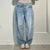Chic Rhinestone Embellished Women's Oversized Denim Jeans