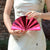 Solid Color Fan-Shaped Mini Clutch with Shiny Finish
