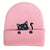 Cute Cat Embroidered Knitted Solid Color Outdoor Beanie Hats