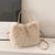 Plush Faux Fur Top Handle Crossbody Shoulder Bags for Women